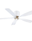52" Aven Modern White 6-Blade Flush Mount Ceiling Fan