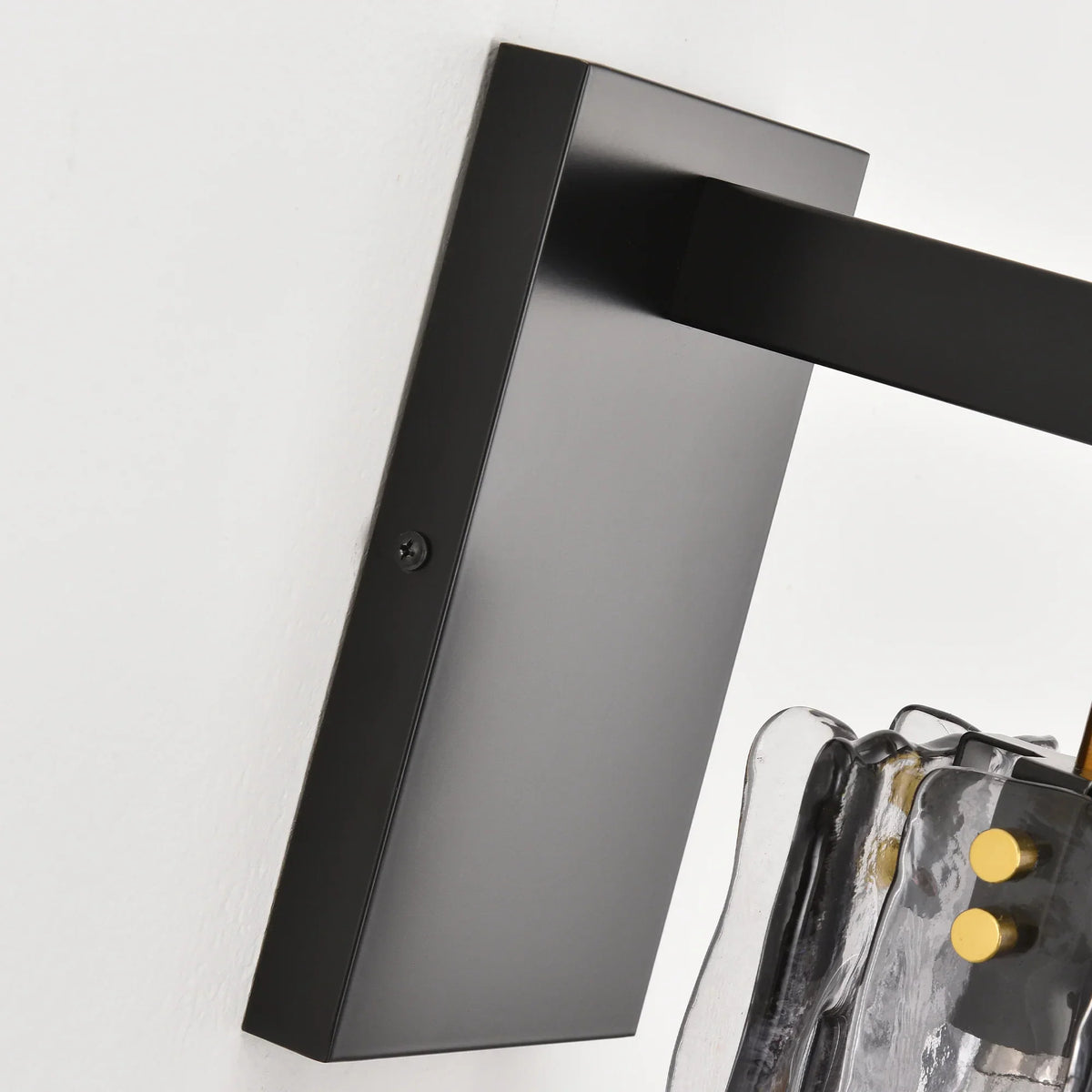 Sean 1-Light Black Wall Sconce with Textured Glass Shade