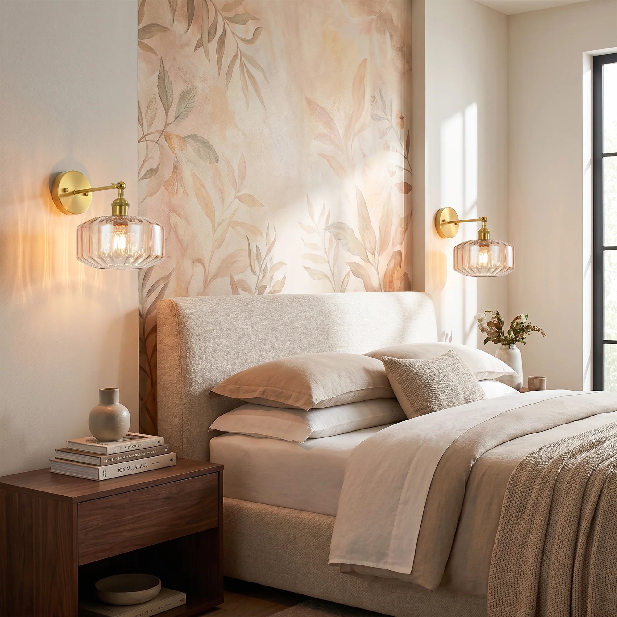 Gerald 1-Light Glass Wall Sconce Lighting