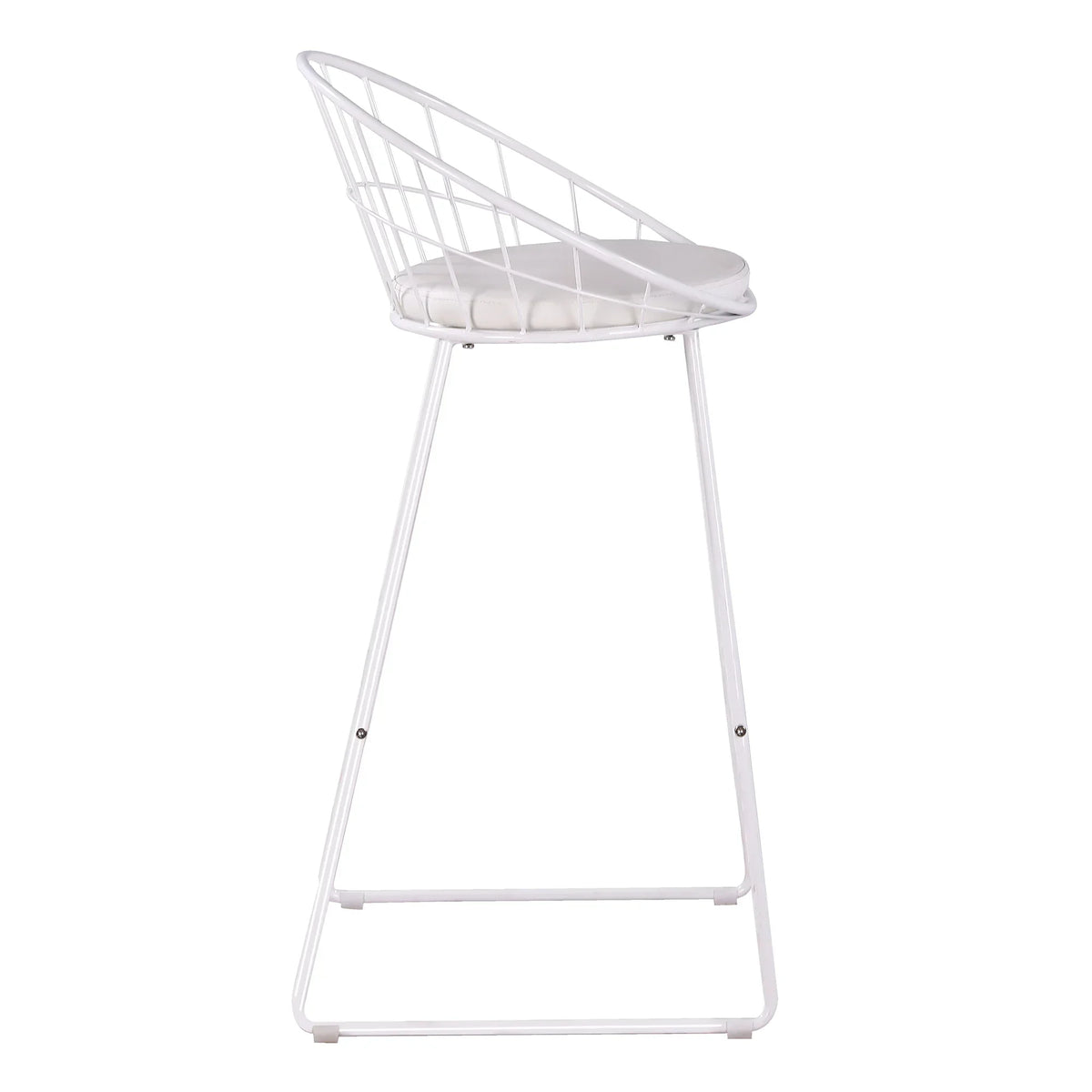 Veya Set of 2 Modern Metal Bar Stools with Cushions