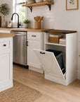 38" Modern Storage Cabinet with Hidden Trash Can Holder