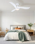 52" Phil White Downrod Mount Ceiling Fan with LED Light