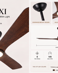 60 Inch Alexi Modern Downrod Ceiling Fan With Light