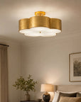 Joyce 5 Light Golden Semi Flush 20 Inch Flush Mount Ceiling Light