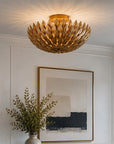 16 Inch Farmhouse Golden 3-Light Semi Flush Mount Light