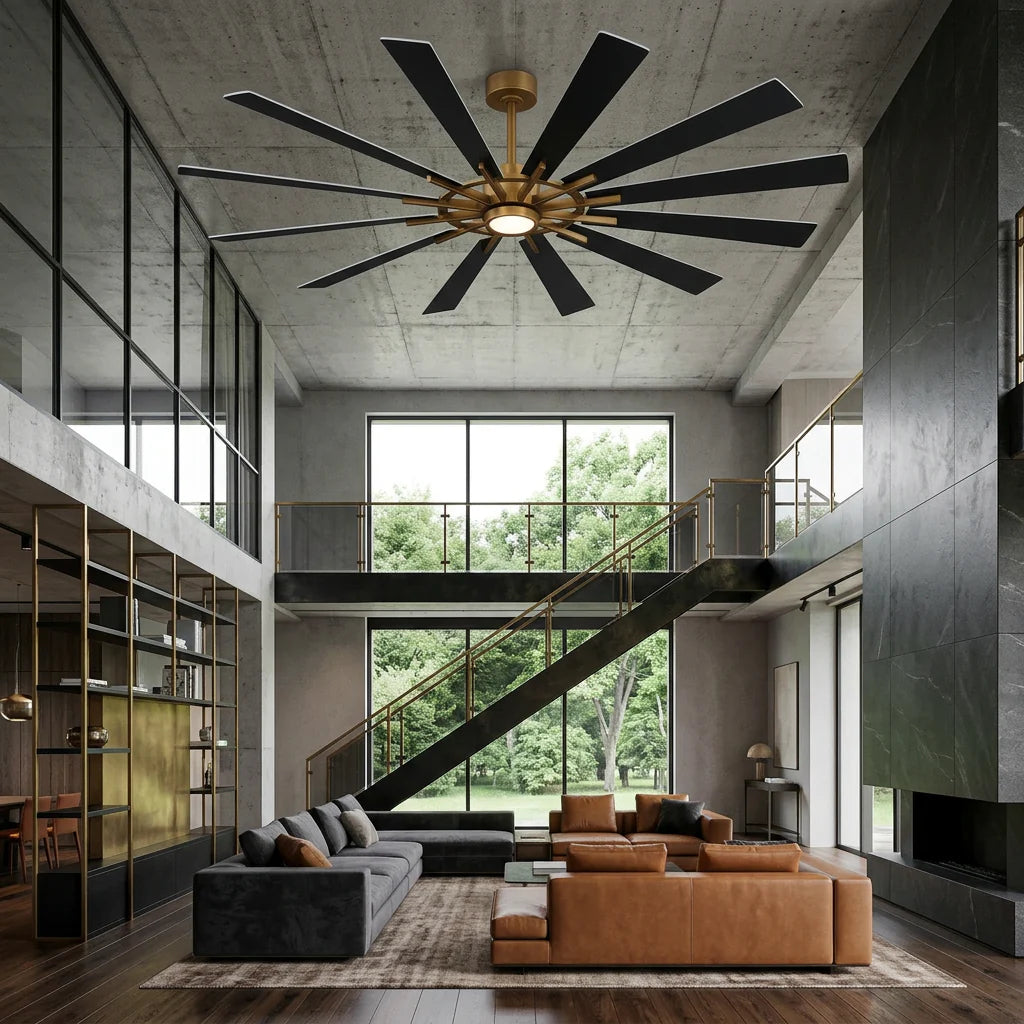 72" Irene Modern 12-Blade LED Ceiling Fan
