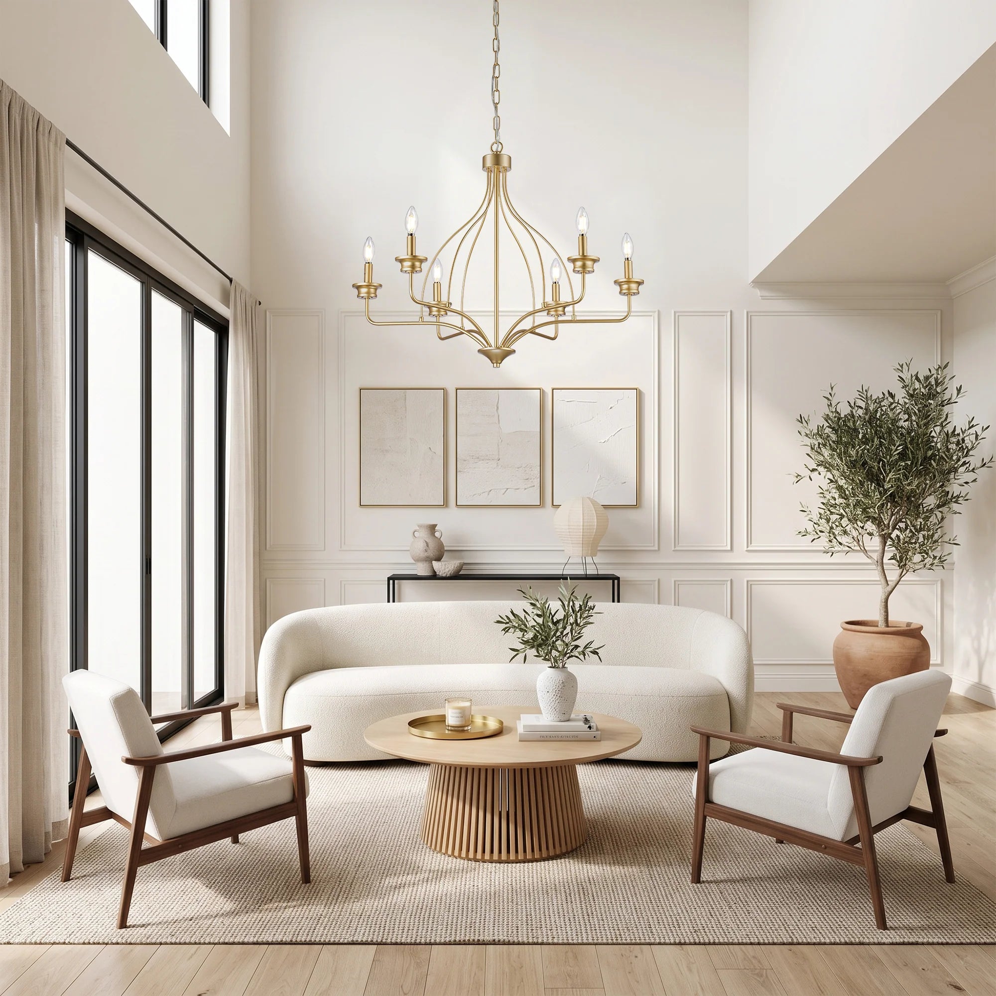 Rock 6-Light Modern Gold Chandelier