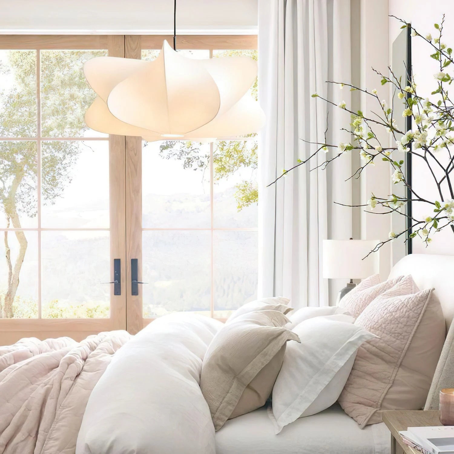 Cloud Pendant Light White Cocoon Silk Fabric