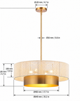 Solenne 5-Light Vintage Brass Chandelier with Cotton Rope Drum Shade