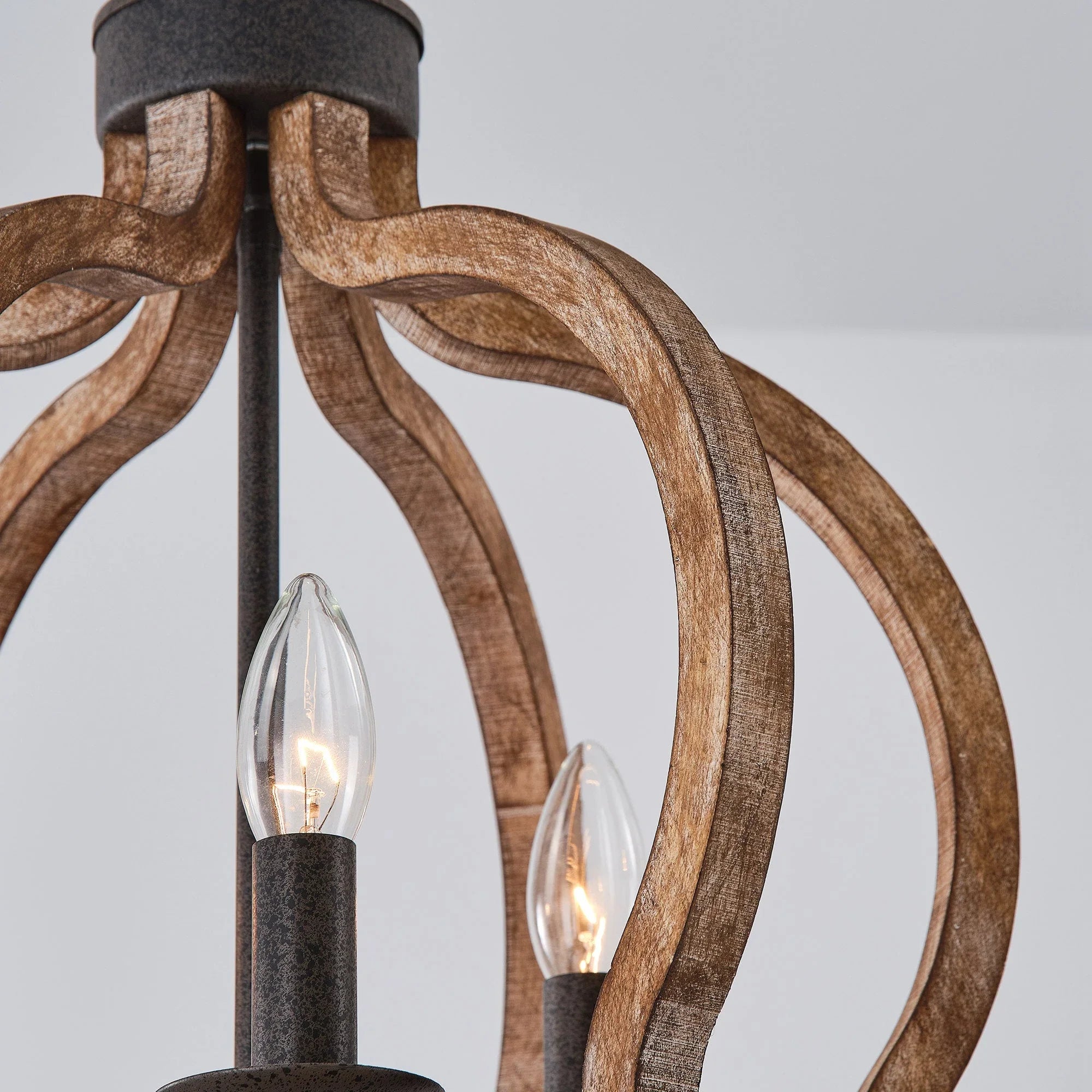 Rustic Wooden 3 Light Chandelier - IPLUS Lighting