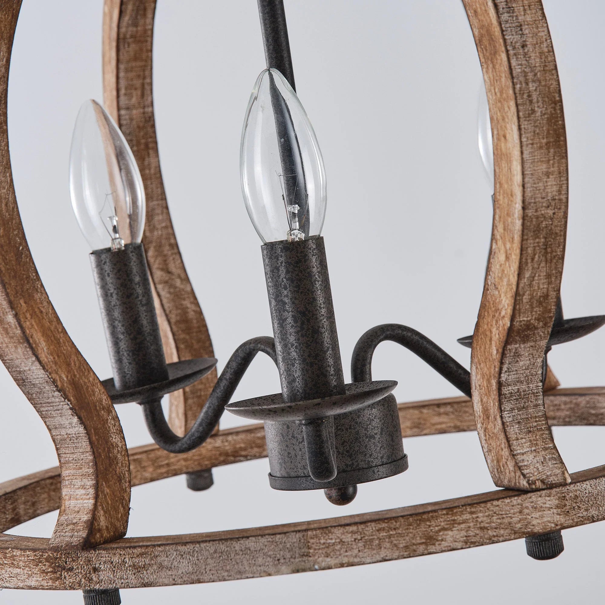 Rustic Wooden 3 Light Chandelier - IPLUS Lighting