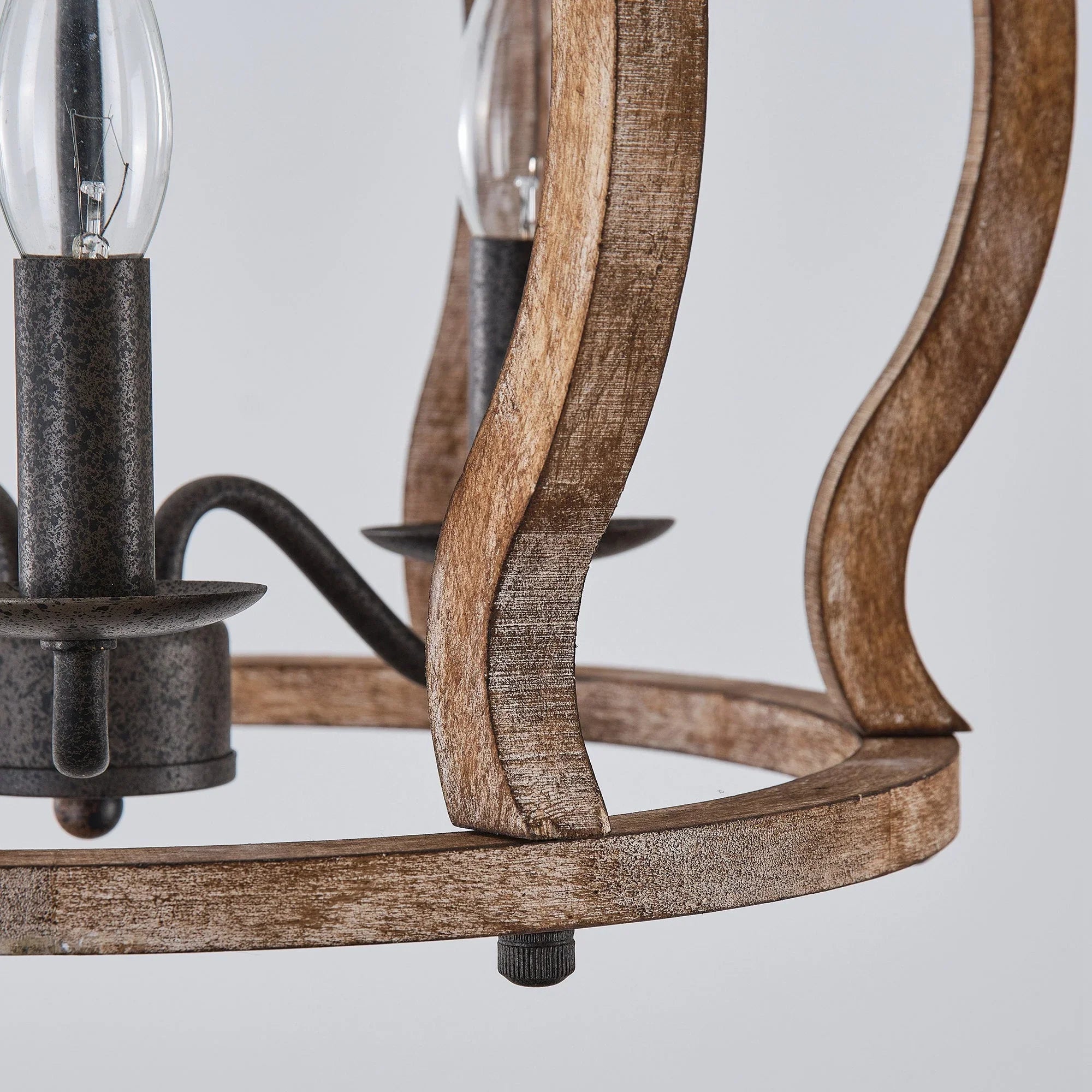 Rustic Wooden 3 Light Chandelier - IPLUS Lighting