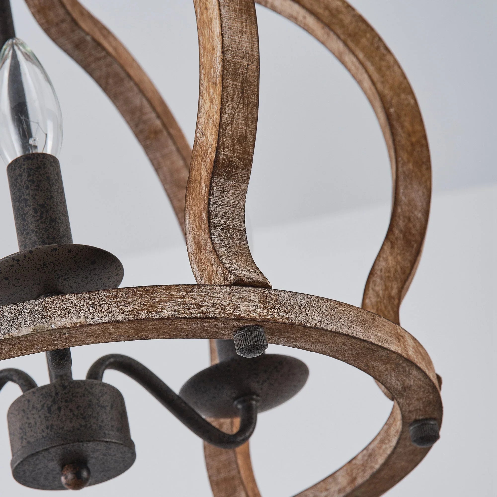 Rustic Wooden 3 Light Chandelier - IPLUS Lighting