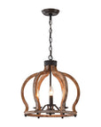 Rustic Wooden 3 Light Chandelier - IPLUS Lighting