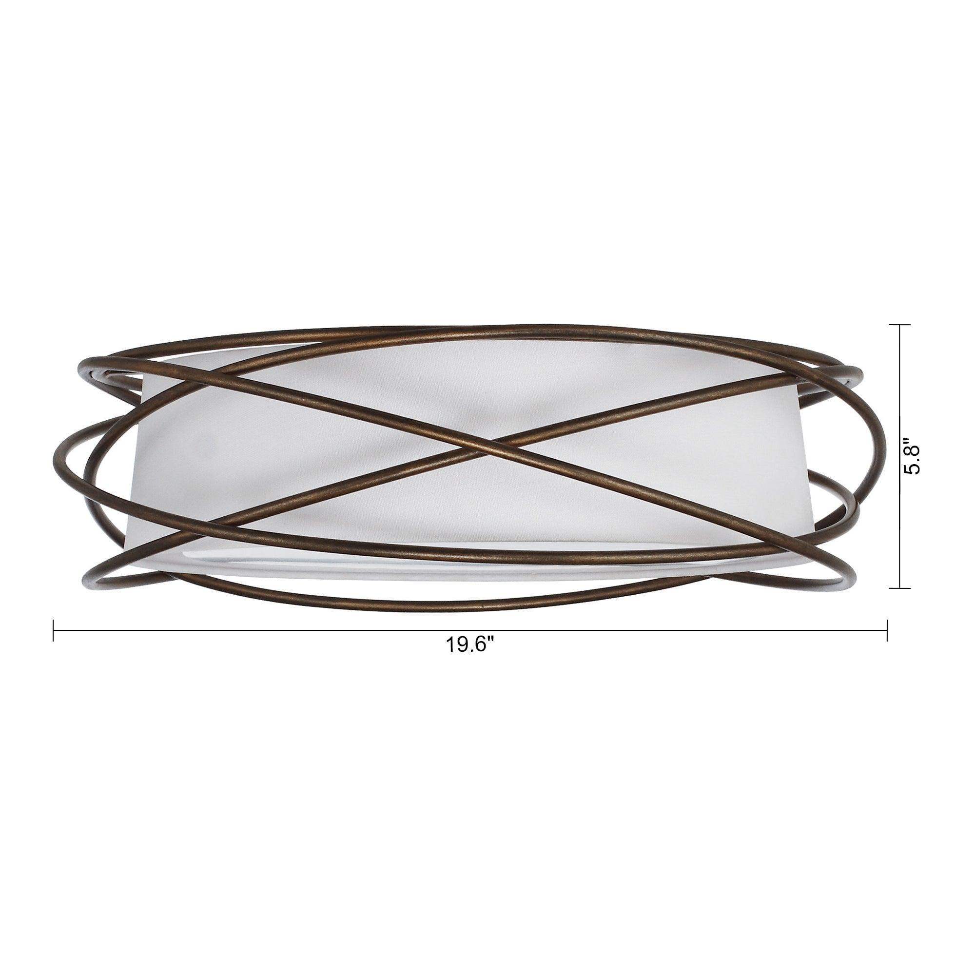 Modern Brown 20 Inch LED Flush Mount Ceiling Light