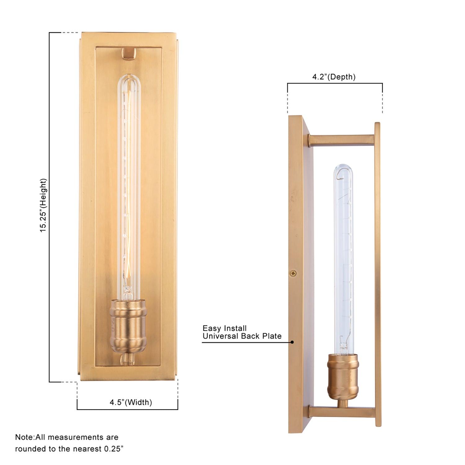Adelman Gold 1-Light Decorative Dimmable Wall Sconce