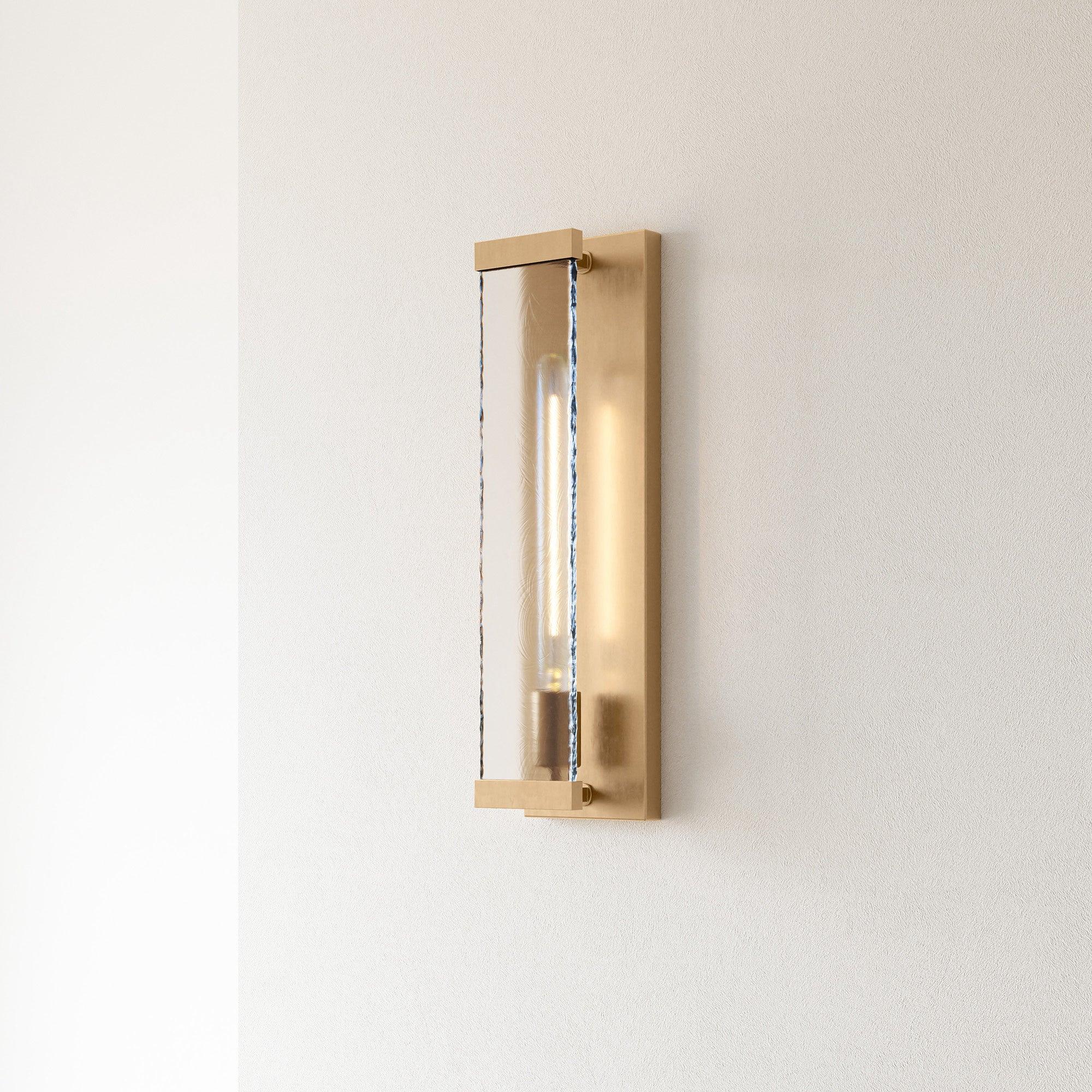 Adelman Gold Metal and Glass 1-Light Dimmable Wall Sconce