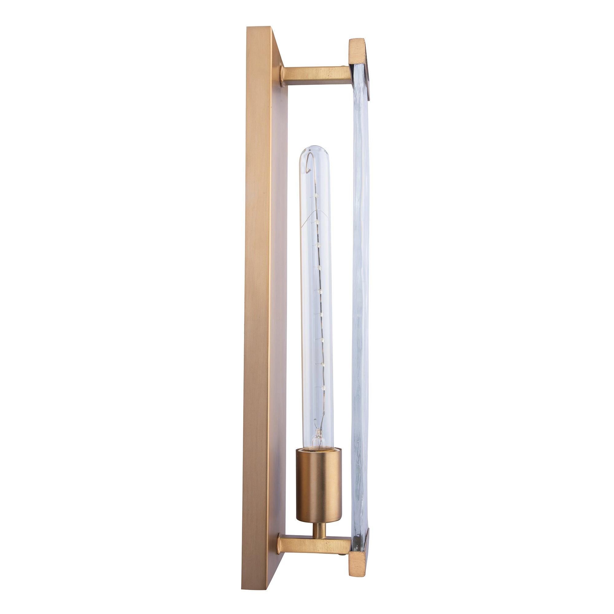 Adelman Gold Metal and Glass 1-Light Dimmable Wall Sconce