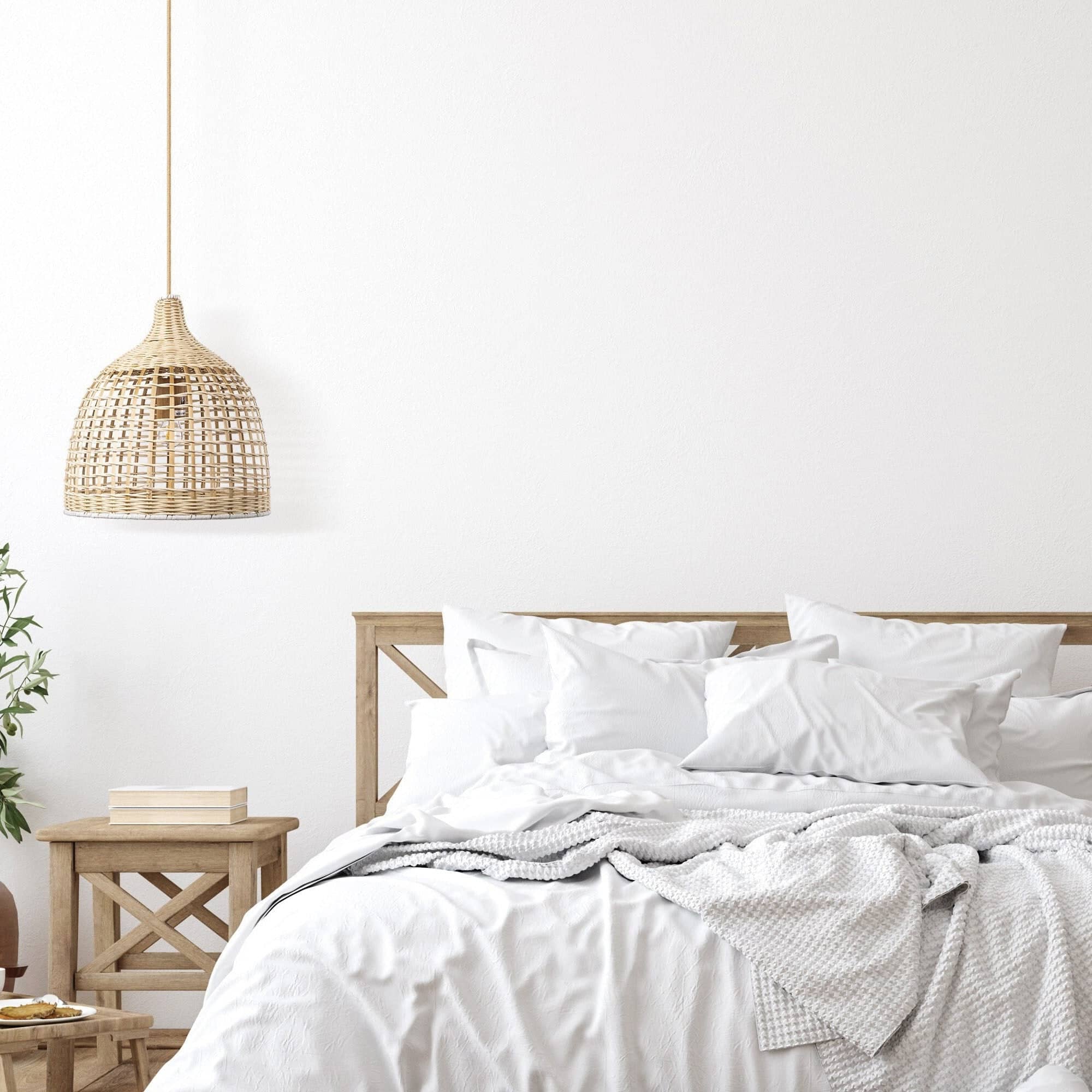 Ellie 1-Light Boho Rattan Hanging Pendant Lamp