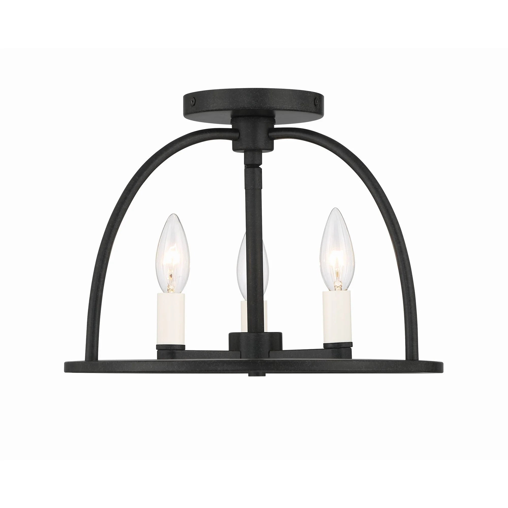 Abbott 3 Light Vibrant Gold Semi Flush Mount