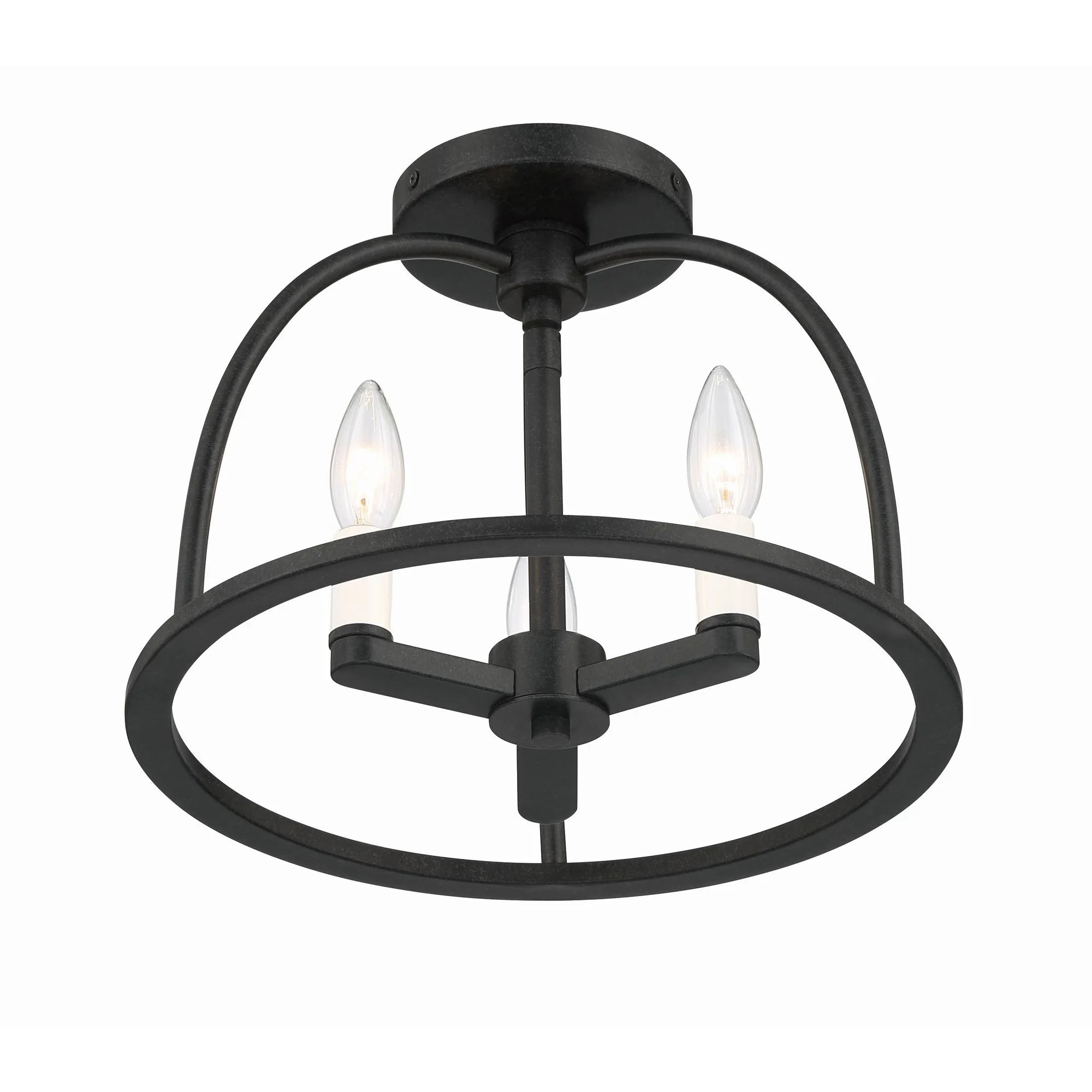 Abbott 3 Light Vibrant Gold Semi Flush Mount