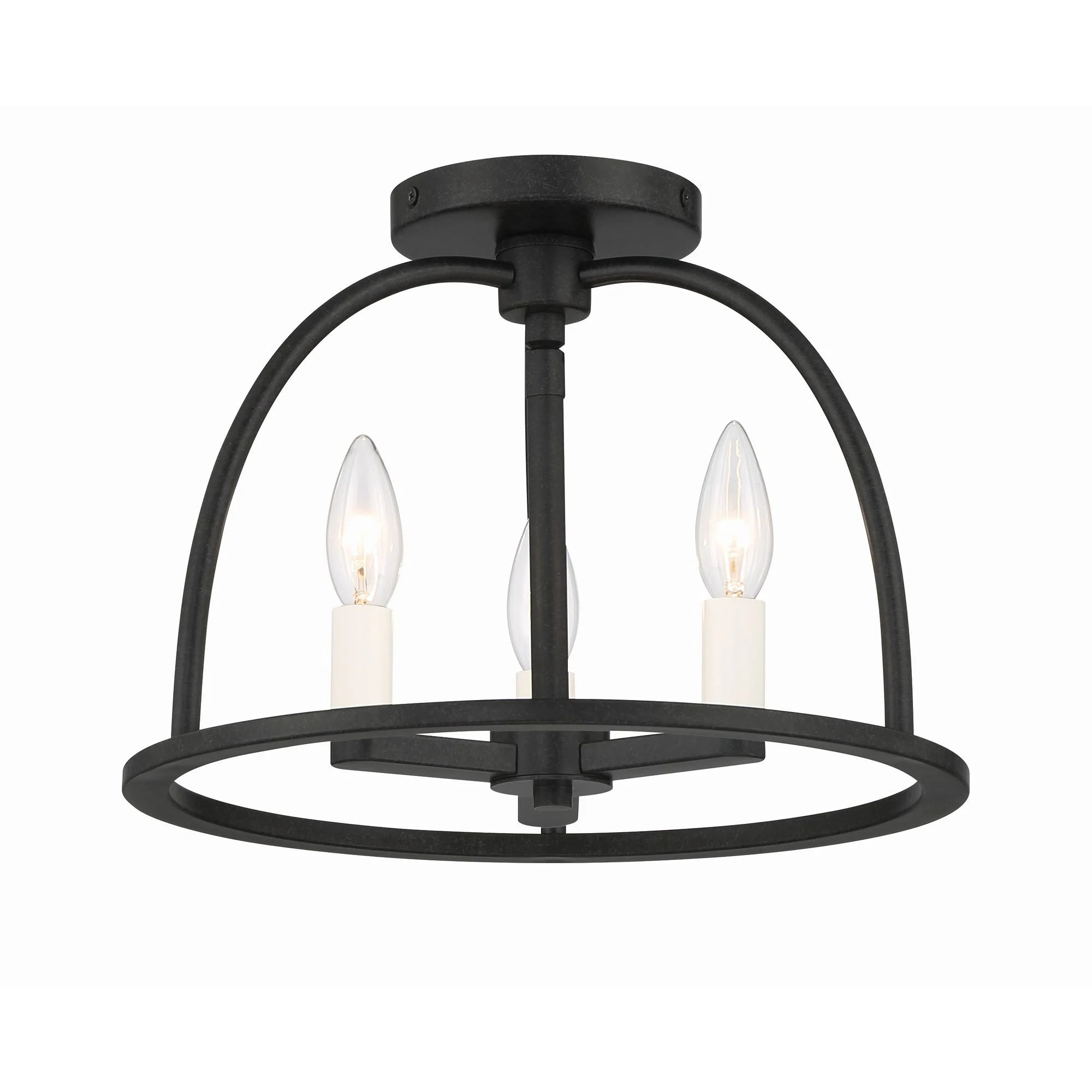 Abbott 3 Light Vibrant Gold Semi Flush Mount