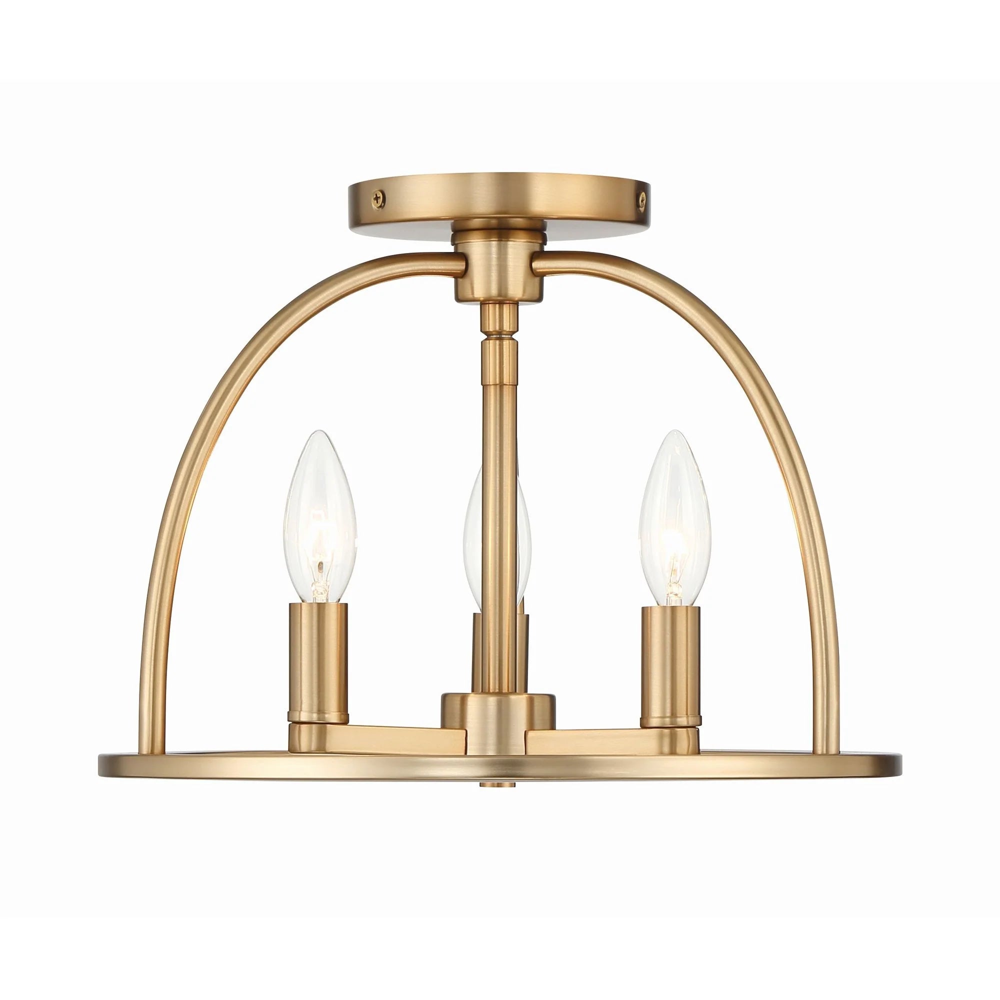 Abbott 3 Light Vibrant Gold Semi Flush Mount