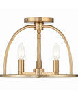 Abbott 3 Light Vibrant Gold Semi Flush Mount