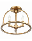 Abbott 3 Light Vibrant Gold Semi Flush Mount