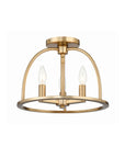 Abbott 3 Light Vibrant Gold Semi Flush Mount