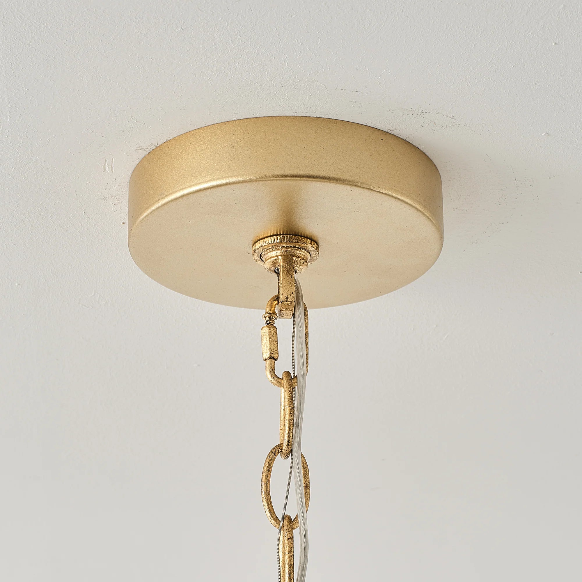 7-Light Botanical Chandelier with Gold Flower Petal Design