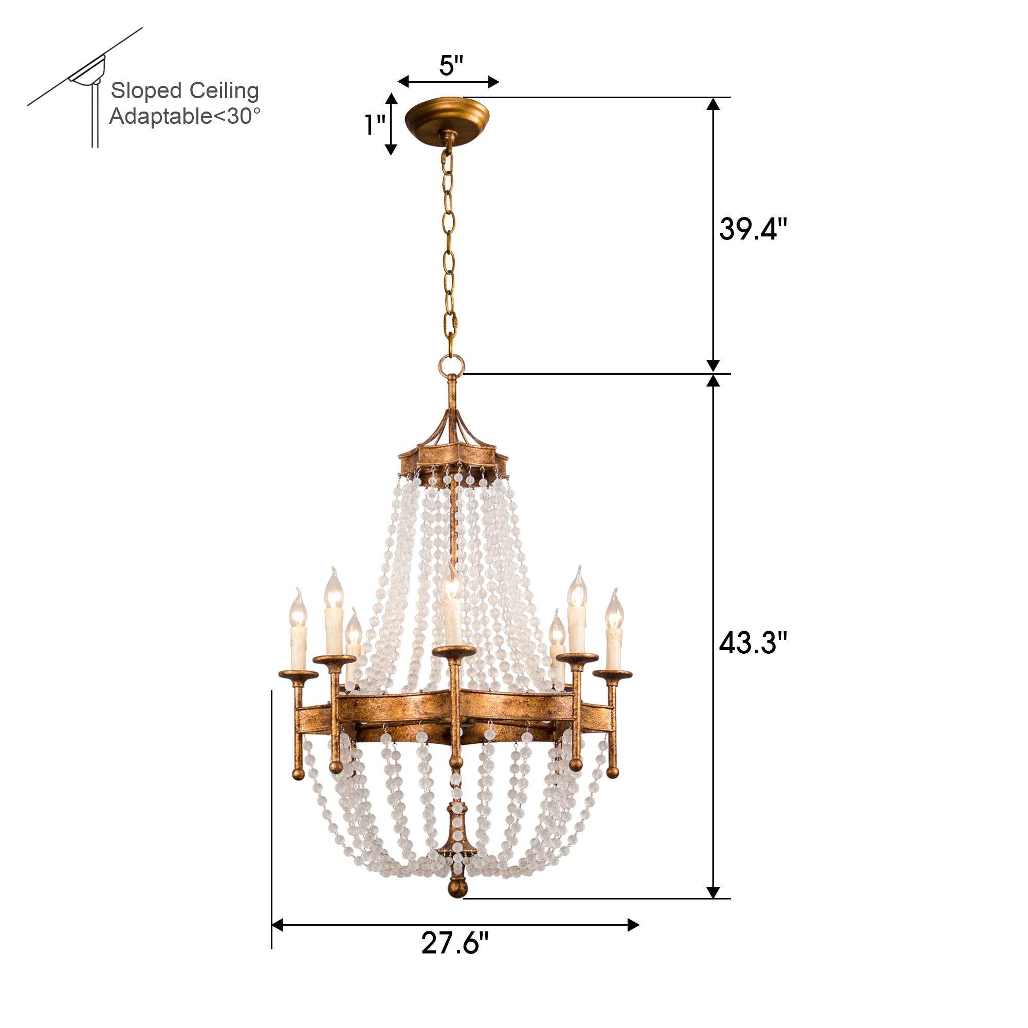 Chappell Rustic Gold 8 Light Candle Style Empire Chandelier