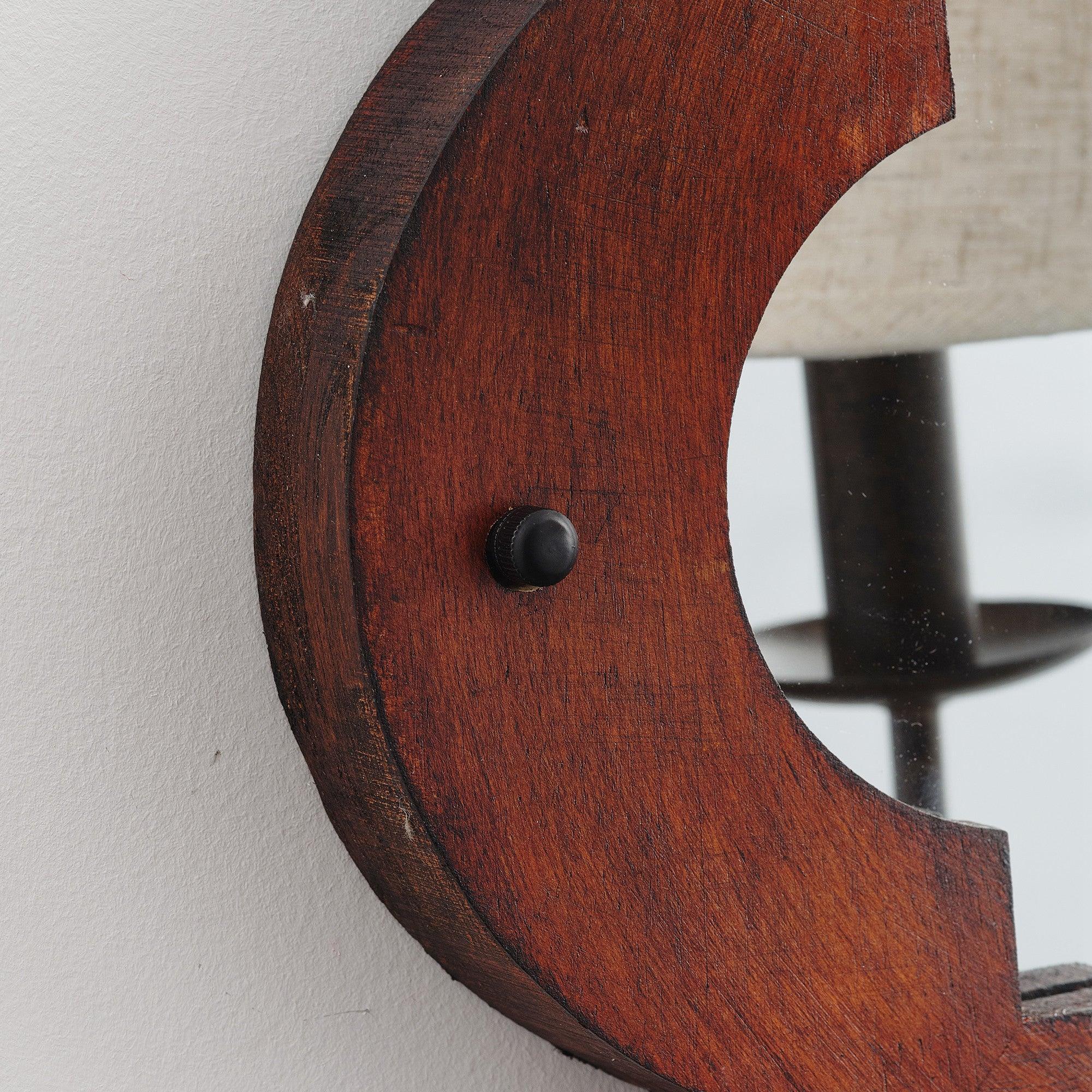 Rustic Iron 1-Light Wood Wall Sconce Light