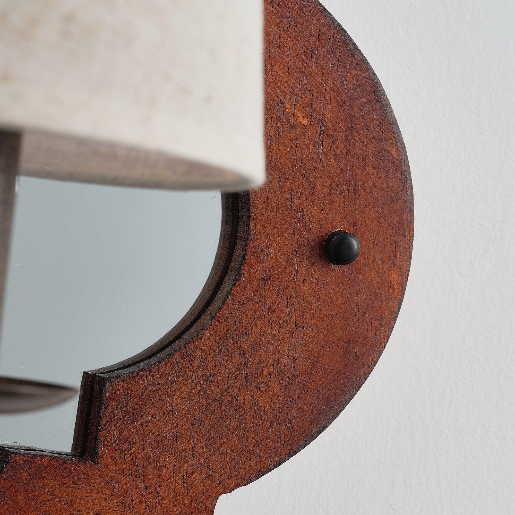 Rustic Iron 1-Light Wood Wall Sconce Light