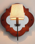 Rustic Iron 1-Light Wood Wall Sconce Light