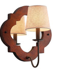 Rustic Iron 1-Light Wood Wall Sconce Light