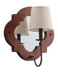 Rustic Iron 1-Light Wood Wall Sconce Light