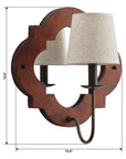 Rustic Iron 1-Light Wood Wall Sconce Light