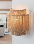 Farmhouse Rattan 1-Light Wall Sconce Light