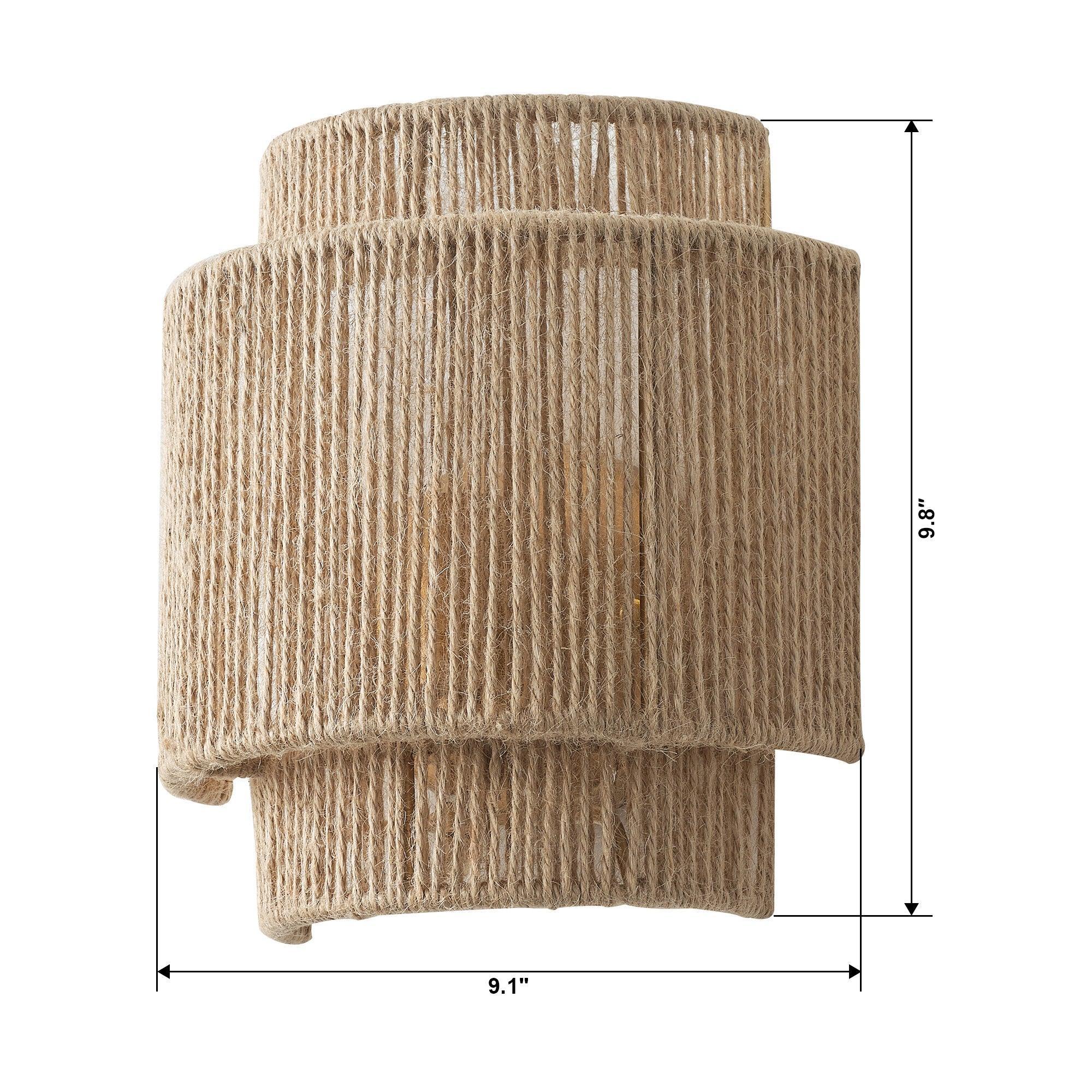 Farmhouse Rattan 1-Light Wall Sconce Light