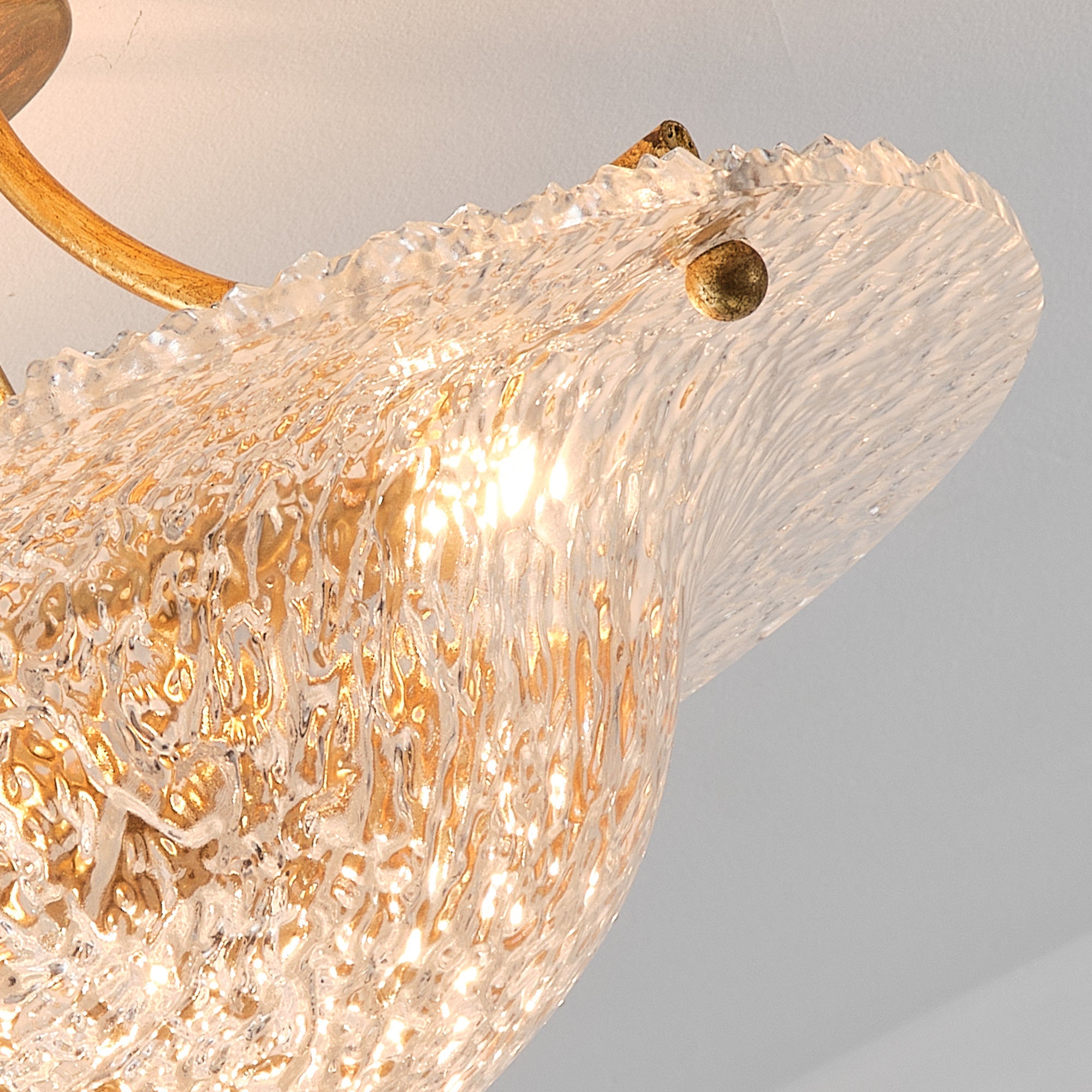 3 Light Page Golden Semi Flush 16 Inch Flush Mount Ceiling Light