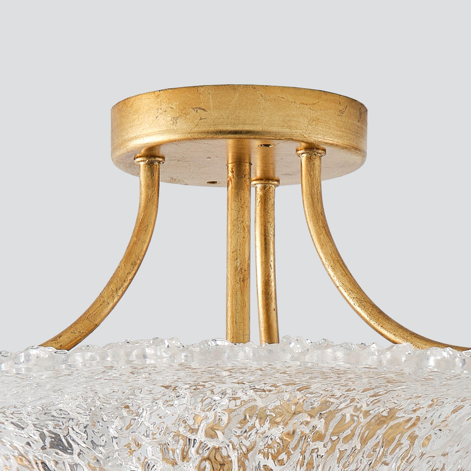 3 Light Page Golden Semi Flush 16 Inch Flush Mount Ceiling Light