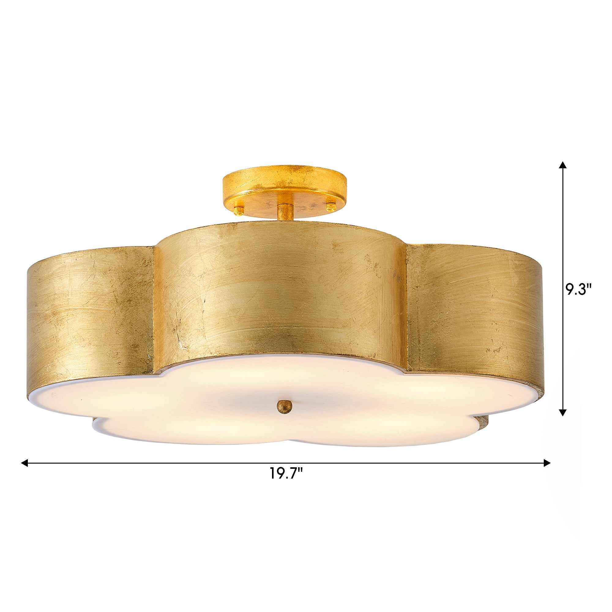 Joyce 5 Light Golden Semi Flush 20 Inch Flush Mount Ceiling Light