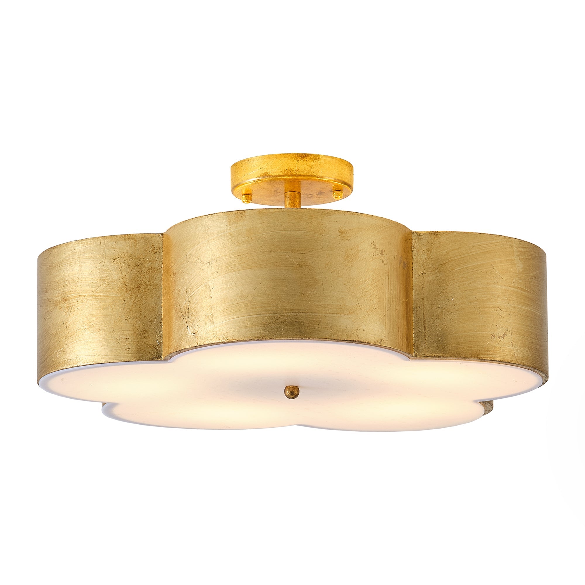Joyce 5 Light Golden Semi Flush 20 Inch Flush Mount Ceiling Light