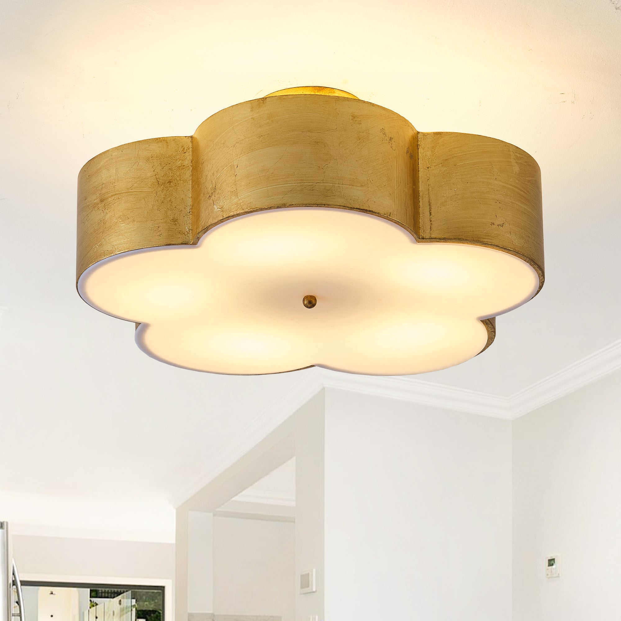 Joyce 5 Light Golden Semi Flush 20 Inch Flush Mount Ceiling Light