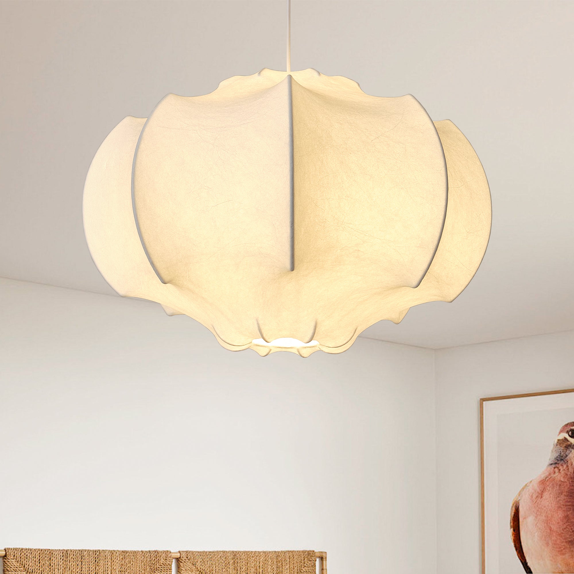 Bevis 3 Light White Wabi Sabi 24 Inch Pendant Light