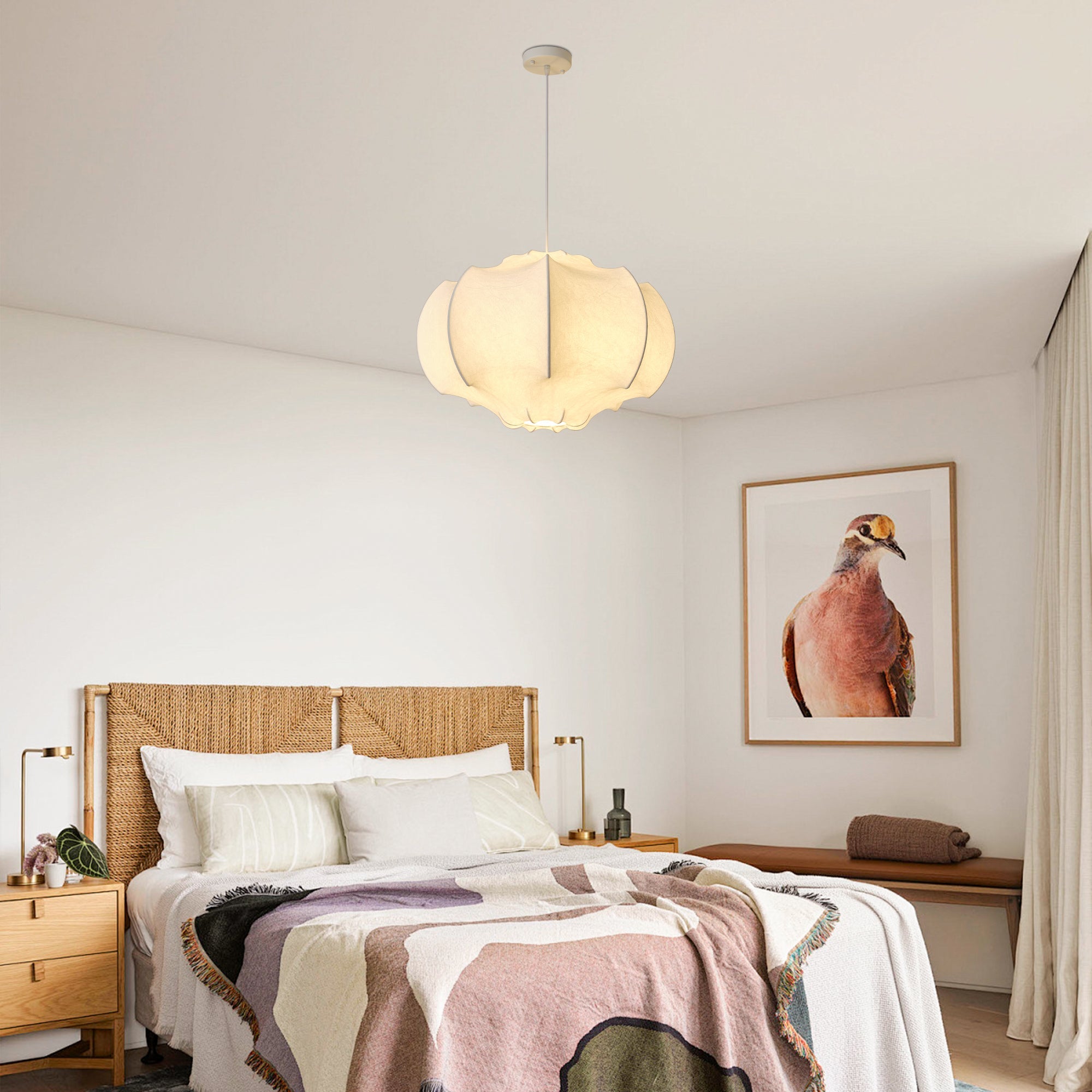 Bevis 3 Light White Wabi Sabi 24 Inch Pendant Light