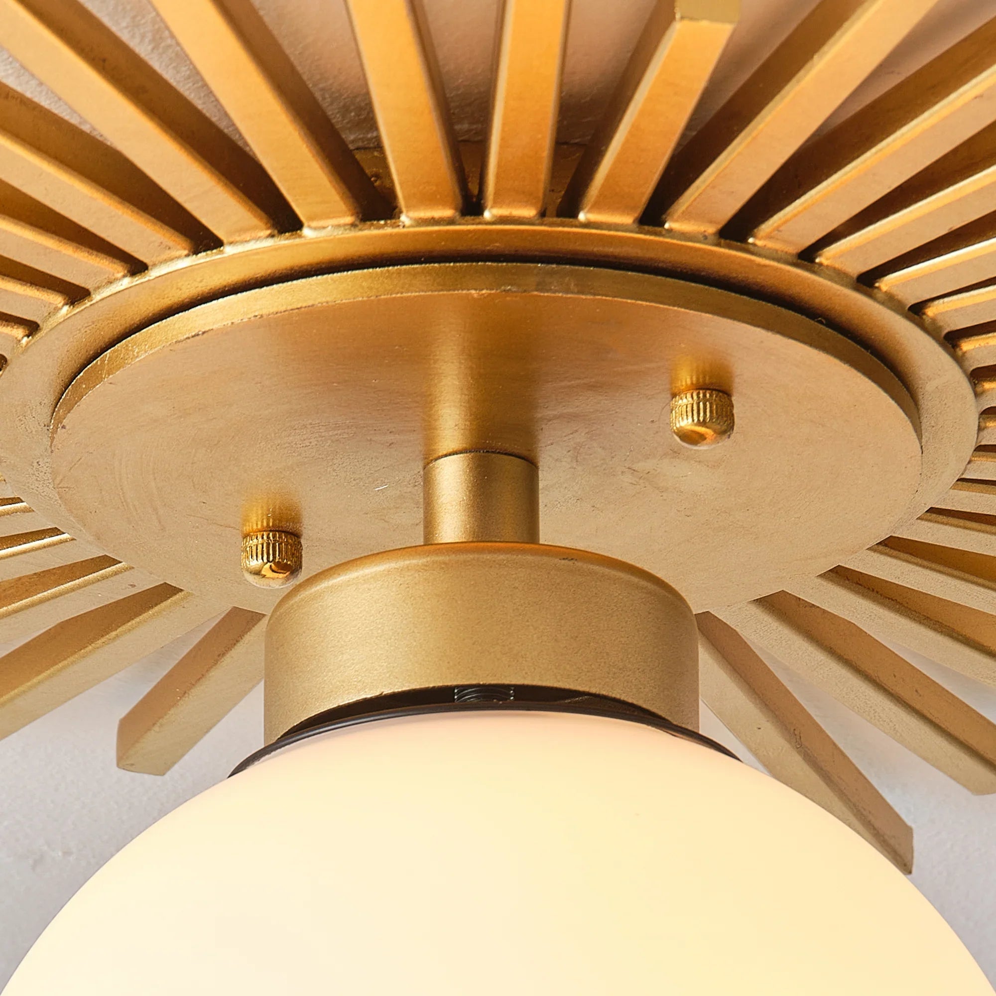 Iris 1 Light Golden Semi Flush Mount Ceiling Light 18 Inch