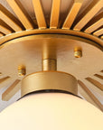 Iris 1 Light Golden Semi Flush Mount Ceiling Light 18 Inch
