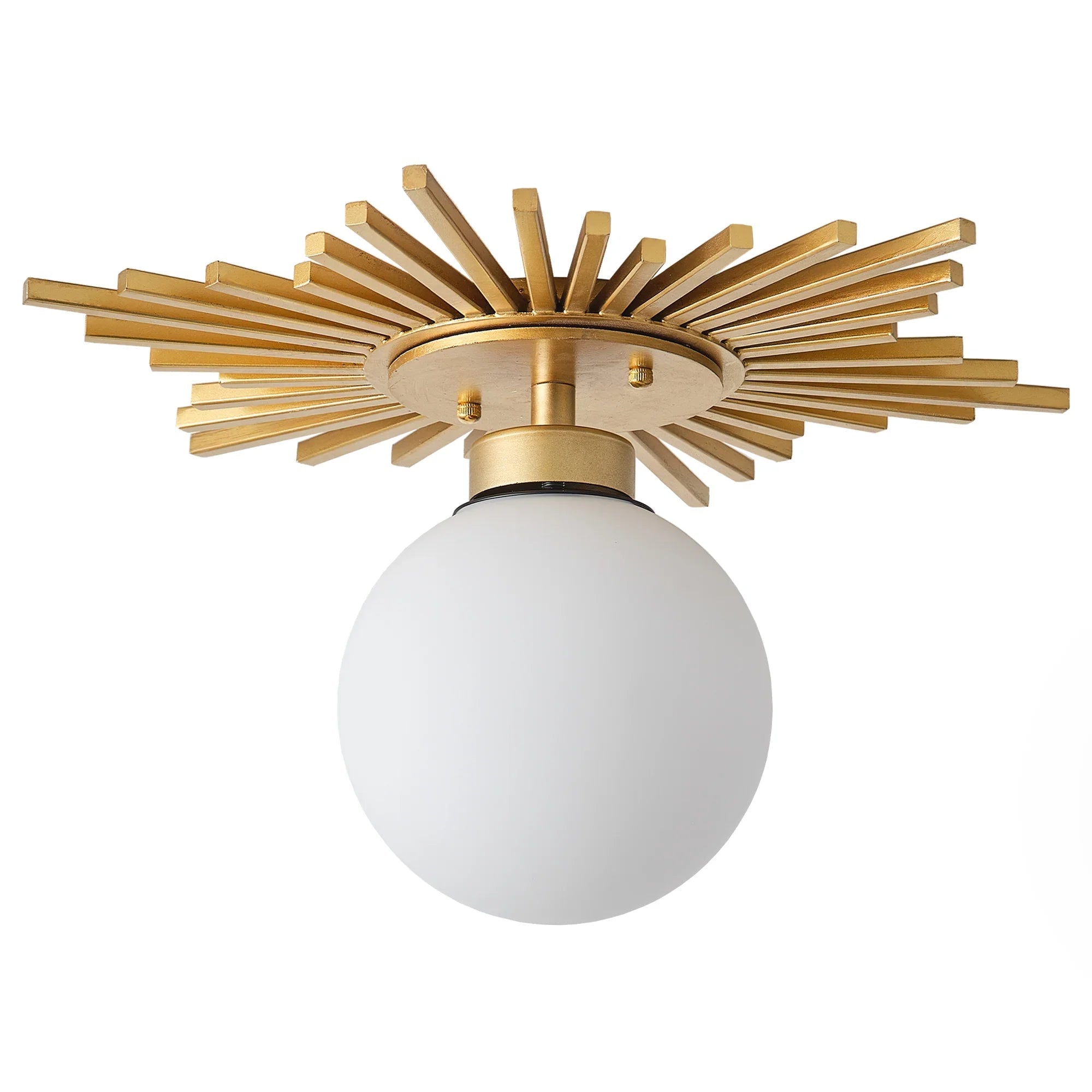 Iris 1 Light Golden Semi Flush Mount Ceiling Light 18 Inch